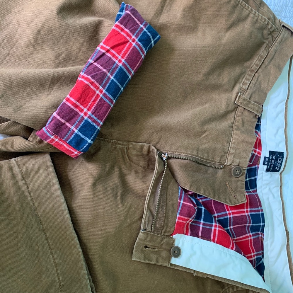 J Crew Factory Flannel lined khakis